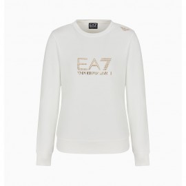 Ea7 Felpa Girologo Bianco Donna