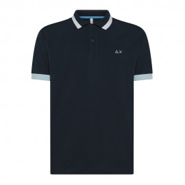 Sun 68 Polo Bicolor Stripe Blu Uomo