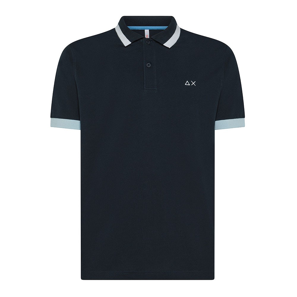 Image of Sun 68 Polo Bicolor Stripe Blu Uomo XL068