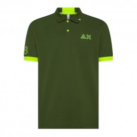 Sun 68 Polo Big Logo Verde Uomo