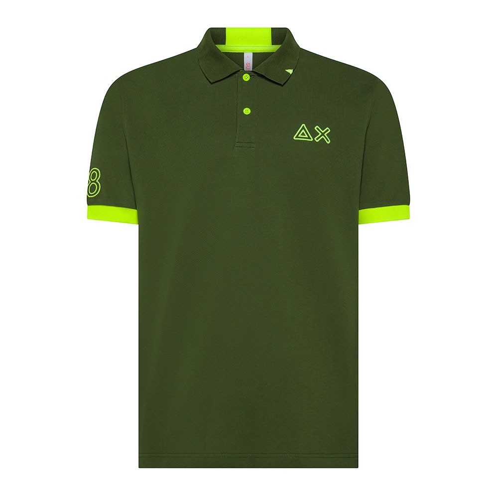 Image of Sun 68 Polo Big Logo Verde Uomo M068