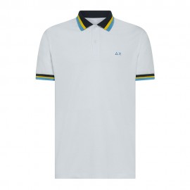 Sun 68 Polo Multistripe Bianco Uomo