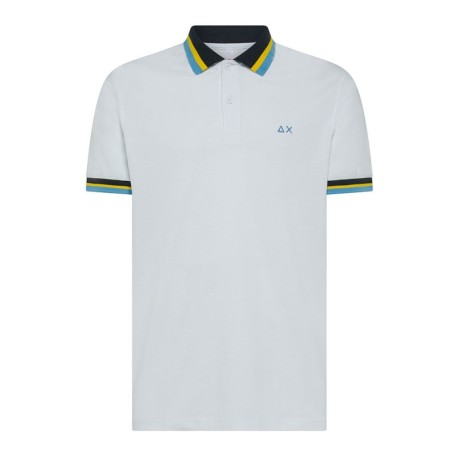 Sun 68 Polo Multistripe Bianco Uomo