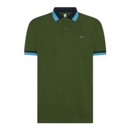 Sun 68 Polo Multistripe Verde Uomo