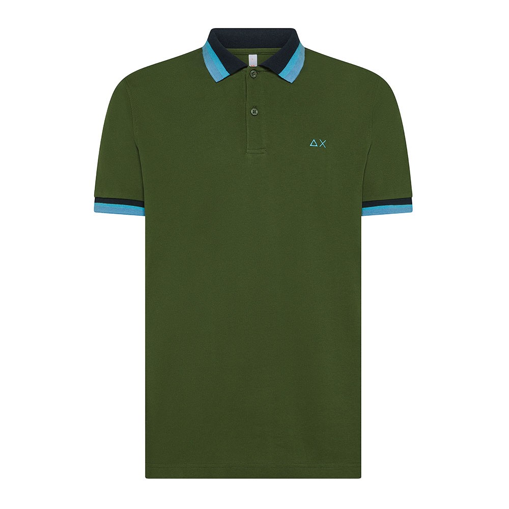 Image of Sun 68 Polo Multistripe Verde Uomo M068