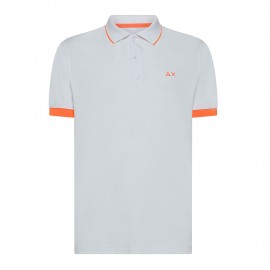 Sun 68 Polo Smallstripe Fluo Bianco Uomo