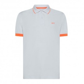 Sun 68 Polo Smallstripe Fluo Bianco Uomo