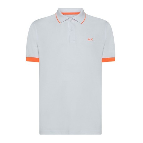 Sun 68 Polo Smallstripe Fluo Bianco Uomo