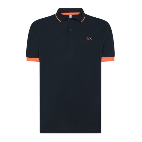 Sun 68 Polo Smallstripe Fluo Blu Uomo