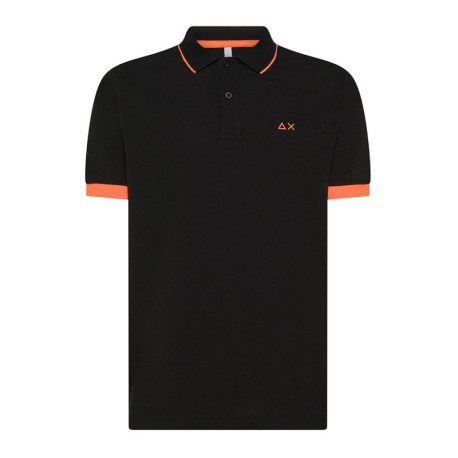 Sun 68 Polo Smallstripe Fluo Nero Uomo