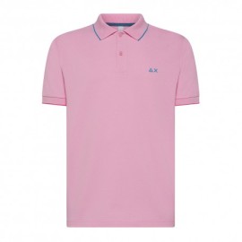 Sun 68 Polo Smallstripe Rosa Uomo