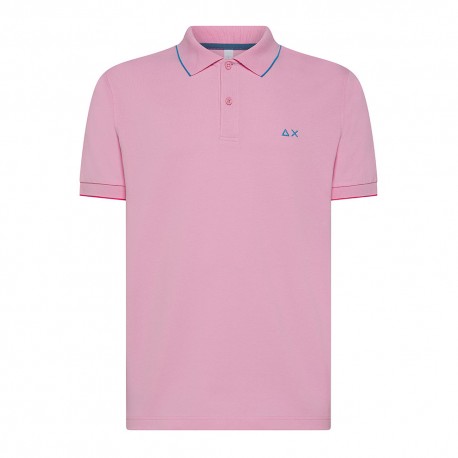 Sun 68 Polo Smallstripe Rosa Uomo