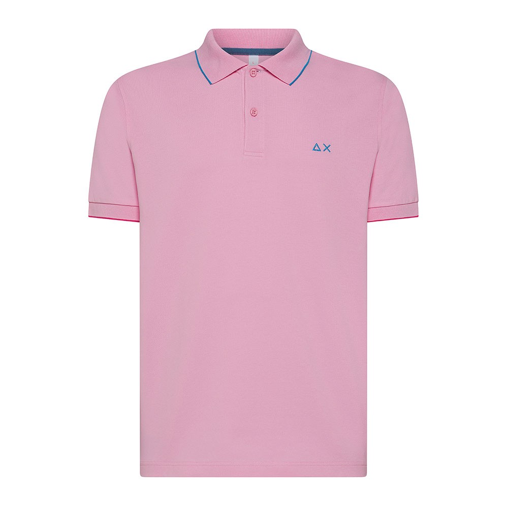 Image of Sun 68 Polo Smallstripe Rosa Uomo L068