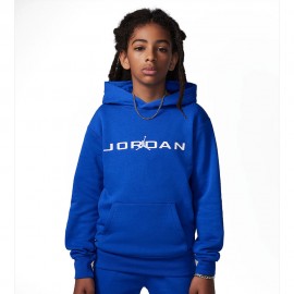 Nike Jordan Felpa Con Cappuccio Baseline Fleece Blu Ragazzo