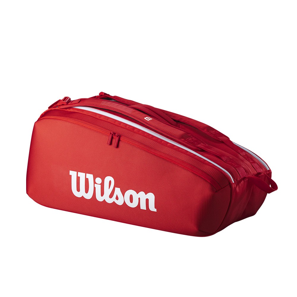 Image of Wilson Borsa Tennis Super Tour 9 Pack Rosso Bianco TU068