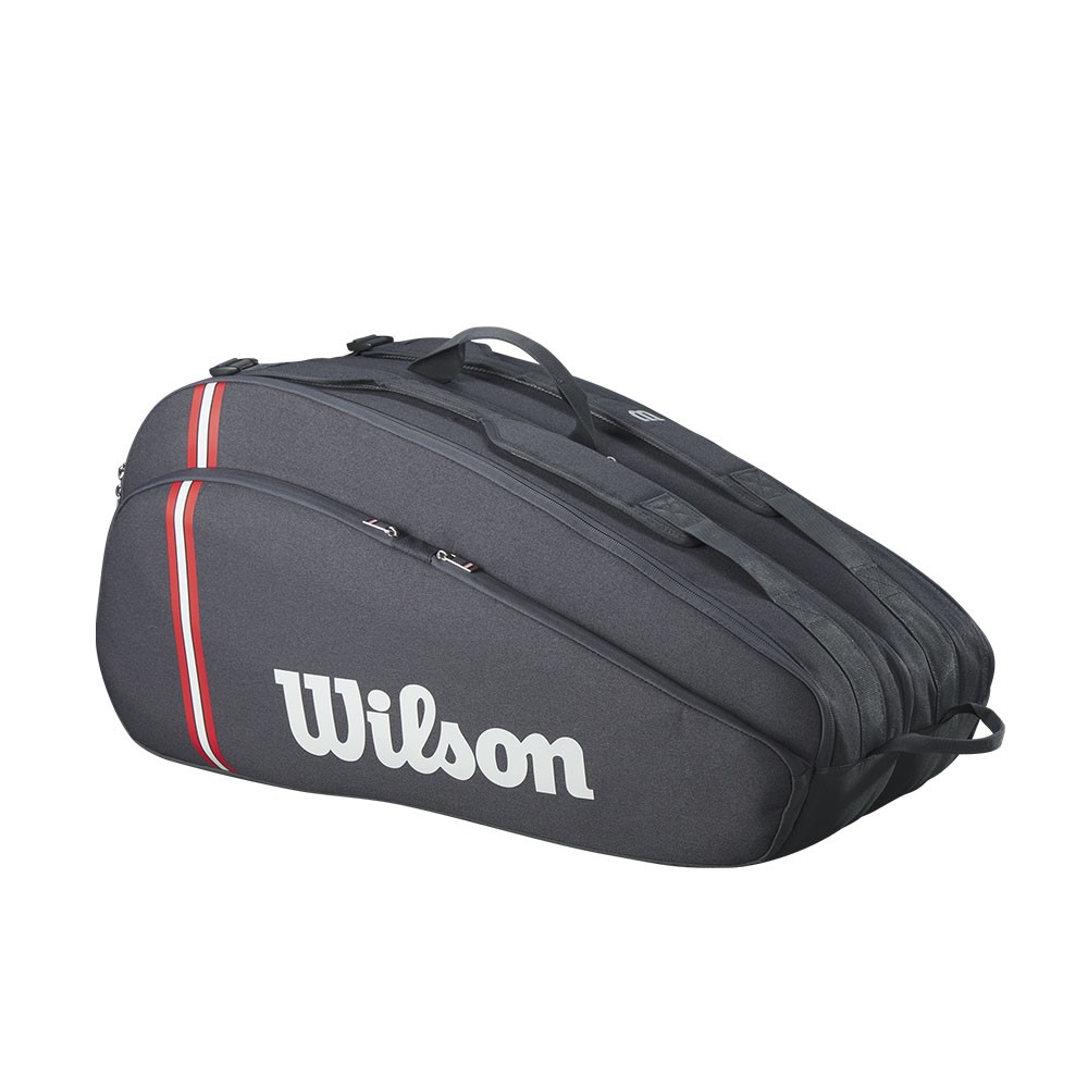 Image of Wilson Borsa Tennis Super Tour 12 Pack Grigio Rosso Bianco TU068