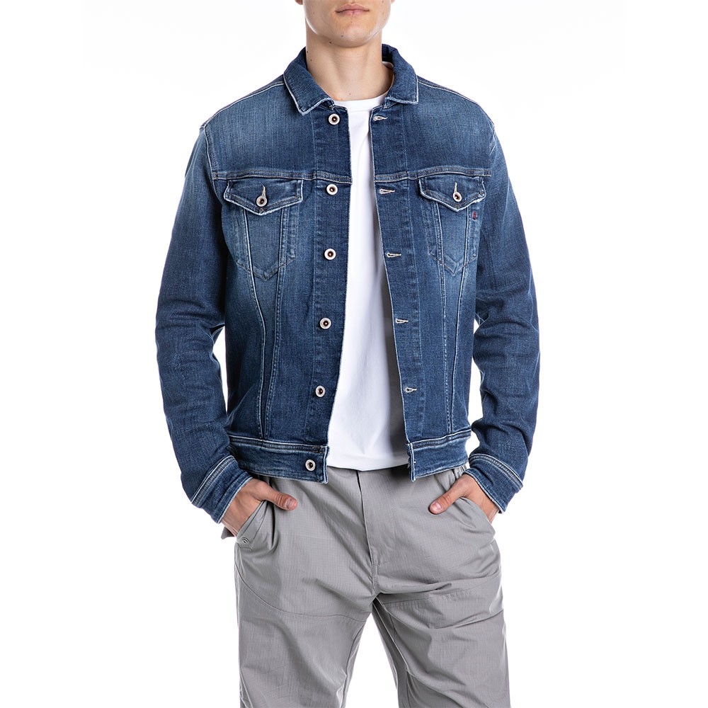 Image of Replay Giubbotto Jeans Blu Uomo S068