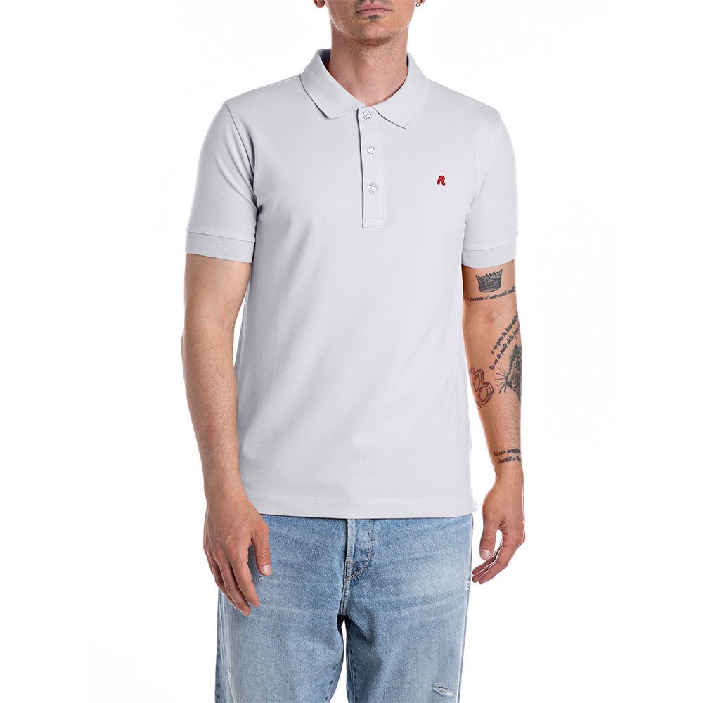 Image of Replay Polo Logo Bianco Uomo L068