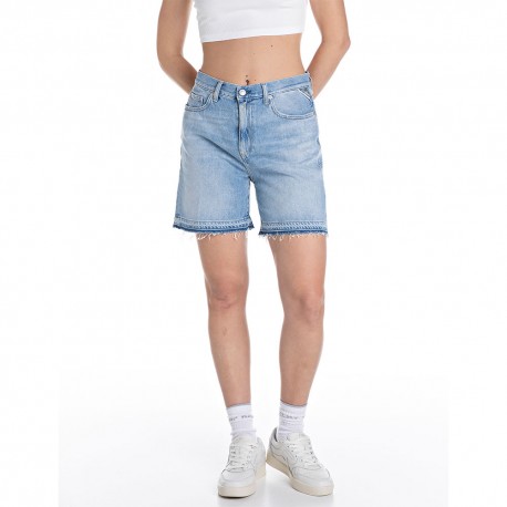 Replay Shorts Denim Blu Donna