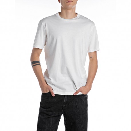 Replay T-Shirt Logo Piccolo Bianco Uomo