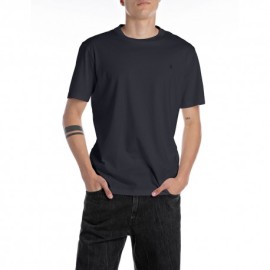 Replay T-Shirt Logo Piccolo Blu Uomo