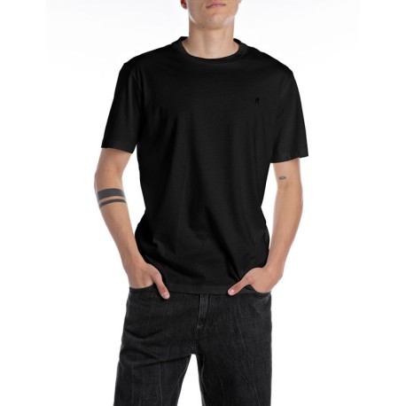 Replay T-Shirt Logo Piccolo Nero Uomo