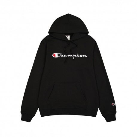 Champion Felpa Con Cappuccio Logo Nero Uomo