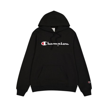 Champion Felpa Con Cappuccio Logo Nero Uomo