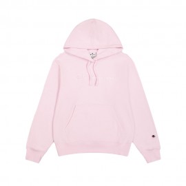 Champion Felpa Con Cappuccio Tono Su Tono Rosa Donna