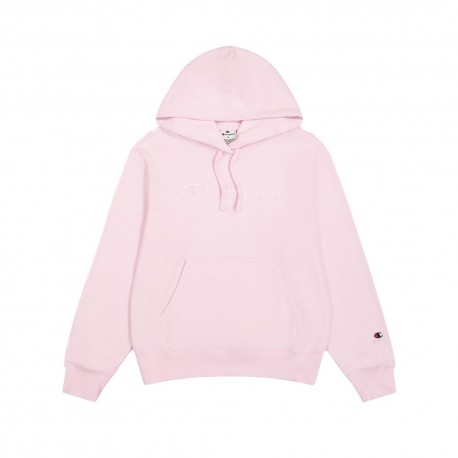 Champion Felpa Con Cappuccio Tono Su Tono Rosa Donna