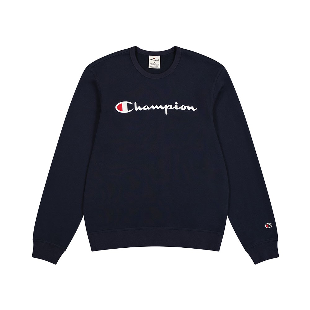 Image of Champion Felpa Giro Logo Blu Uomo M068