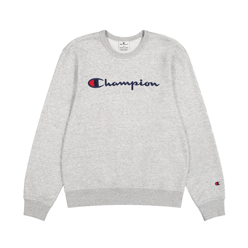 Image of Champion Felpa Giro Logo Grigio Uomo M068