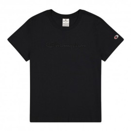 Champion T-Shirt Logo Tono Su Tono Nero Donna