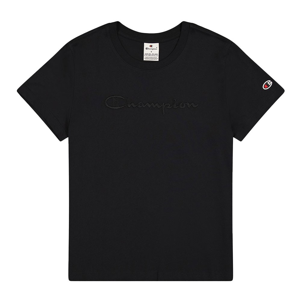 Image of Champion T-Shirt Logo Tono Su Tono Nero Donna L068