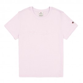 Champion T-Shirt Logo Tono Su Tono Rosa Donna