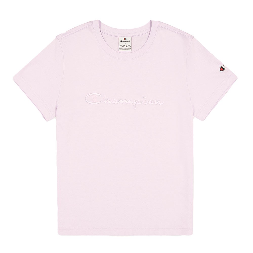 Image of Champion T-Shirt Logo Tono Su Tono Rosa Donna S068