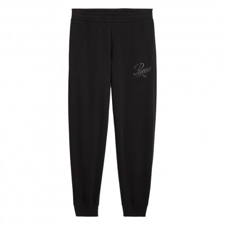 Puma Pantaloni Con Polsino Logo Nero Donna