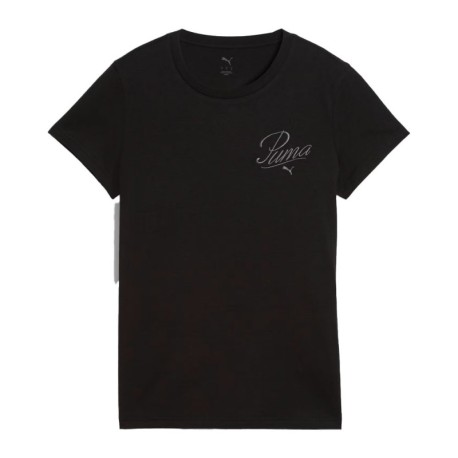 Puma T-Shirt Logo Piccolo Nero Donna