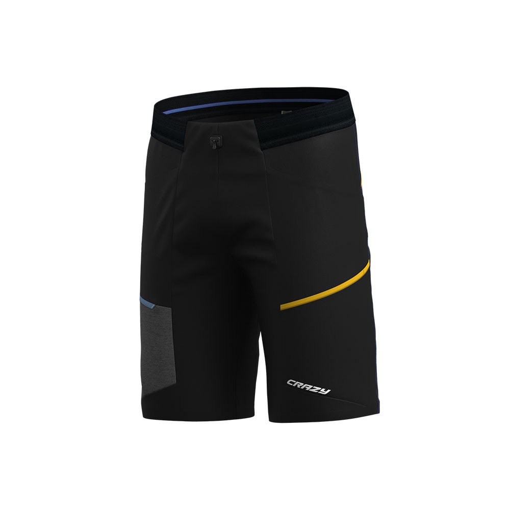 Image of Crazy Pantaloncini Traverse Nero Blu Giallo Uomo XL068