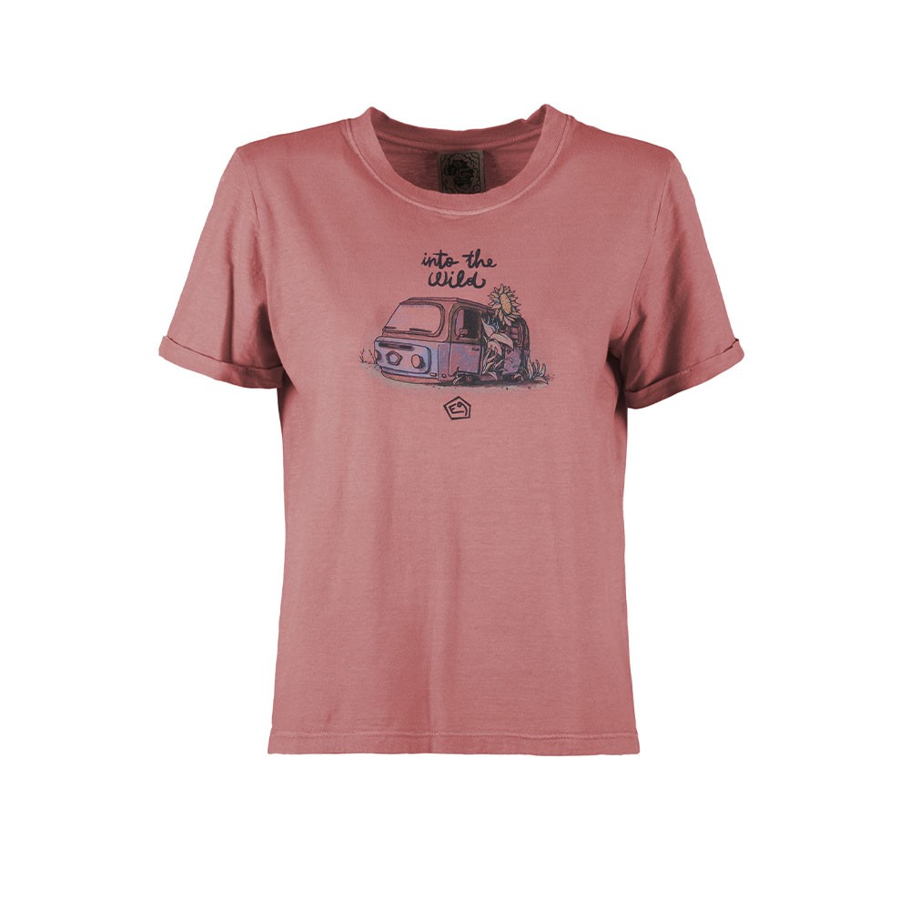 Image of E9 T-Shirt Wild Rosa Flamingo Donna M068