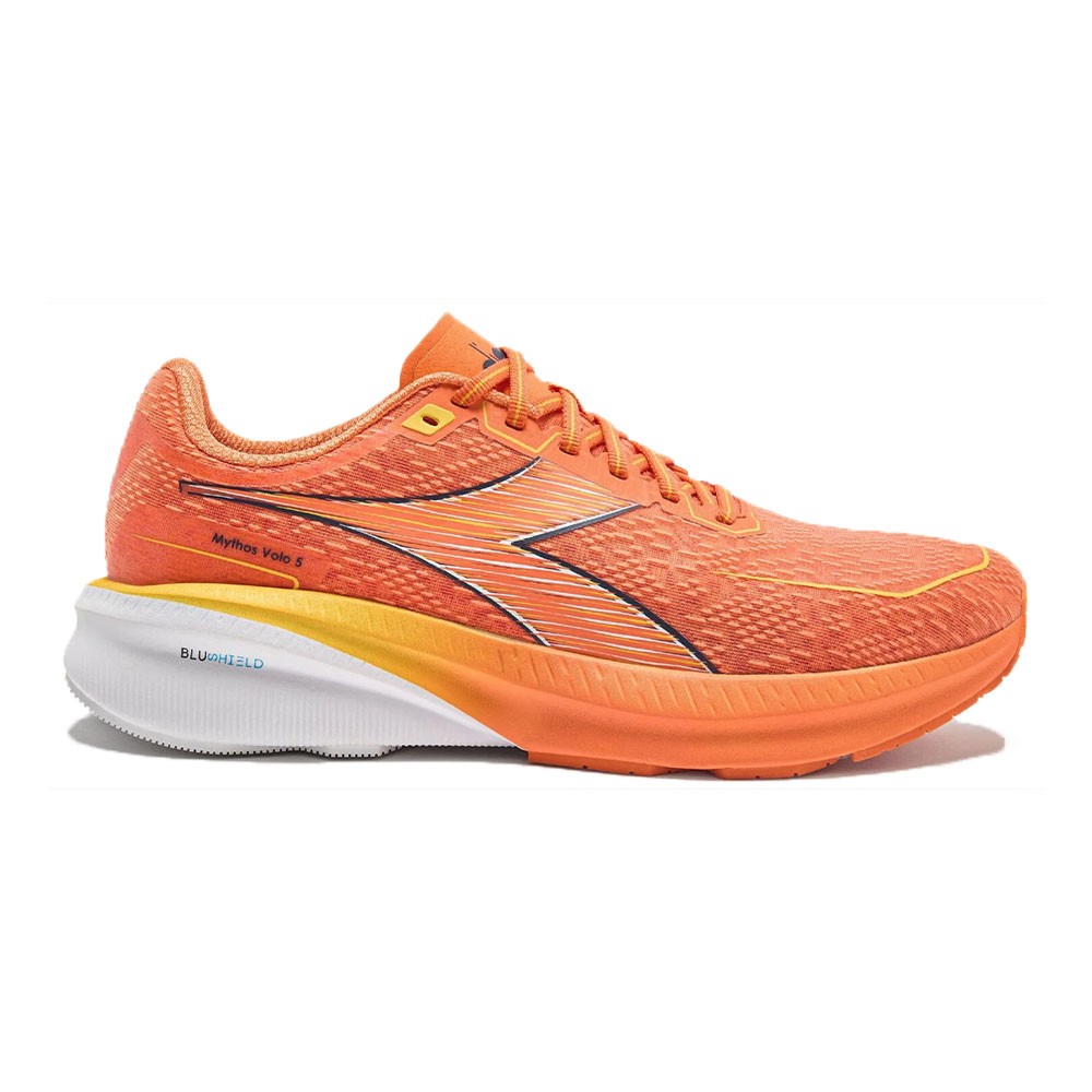 Image of Diadora Volo 5 Arancio Giallo - Scarpe Running Uomo EUR 44.5 / UK 10068