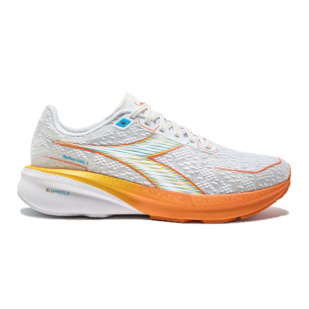 Image of Diadora Volo 5 Bianco Arancio - Scarpe Running Uomo EUR 43 / UK 9068