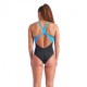 Arena Costume Intero Piscina Ripples Nero Turchese Donna