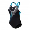 Arena Costume Intero Piscina Ripples Nero Turchese Donna