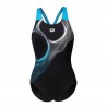 Arena Costume Intero Piscina Ripples Nero Turchese Donna