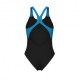 Arena Costume Intero Piscina Openings Nero Turchese Donna