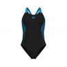 Arena Costume Intero Piscina Openings Nero Turchese Donna