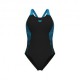 Arena Costume Intero Piscina Openings Nero Turchese Donna