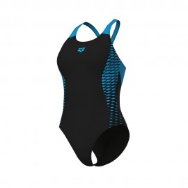 Arena Costume Intero Piscina Openings Nero Turchese Donna