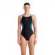 Arena Costume Intero Piscina Openings Nero Turchese Donna